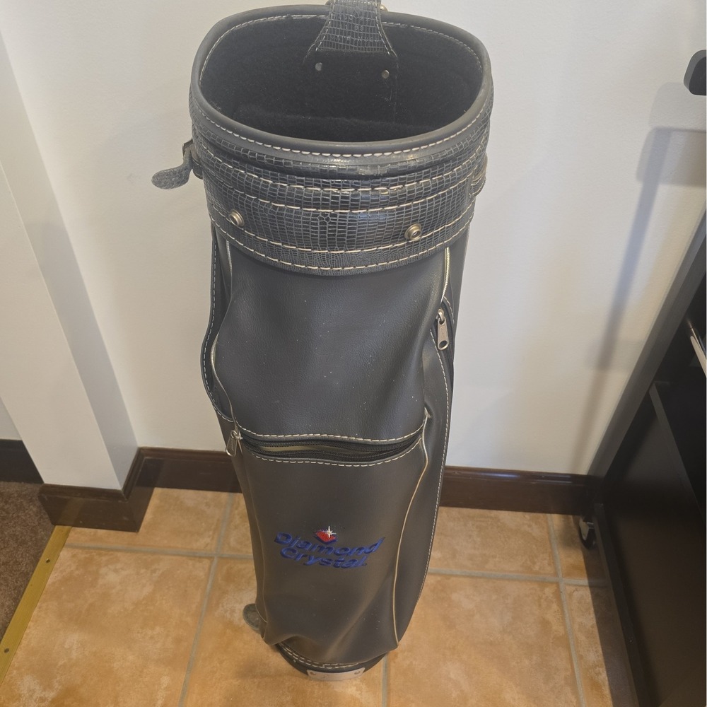 Vintage Brunswick Diamond Crystal 6-way Vinyl Leather Golf Cart/Carry Bag USA